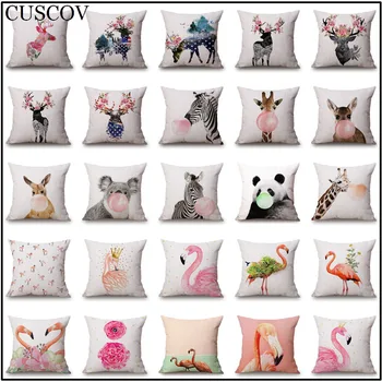CUSCOV cute animal elk linen sofa cushion cover home decoration pillowcase fashion 45*45CM car seat pillow cover
CUSCOV cute animal elk linen sofa cushion cover home decoration pillowcase fashion 45*45CM car seat pillow cover