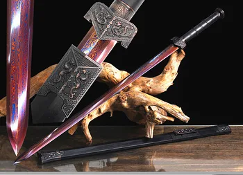 Full Tang 8 Side Red Folded Steel Double Edge Sharp Chinese Sword Han Jian Ebony Wood Saya Dragon Knife Fitted
Full Tang 8 Side Red Folded Steel Double Edge Sharp Chinese Sword Han Jian Ebony Wood Saya Dragon Knife Fitted
