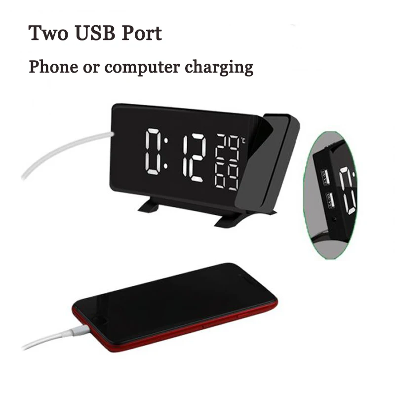 Radio Alarm Clock Projector Digital LED15