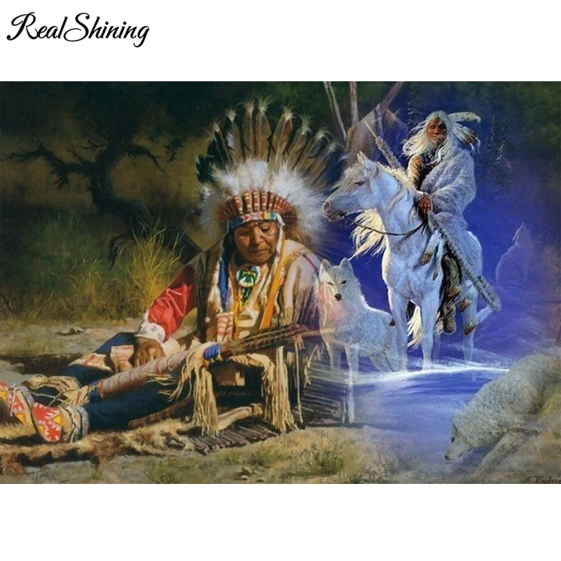 REALSHINING 5D Mosaic Diy Diamond Embroidery Indian Man Horses Square Paste Full Cross Stitch Kit Diy Diamod Painting FS2554
REALSHINING 5D Mosaic Diy Diamond Embroidery Indian Man Horses Square Paste Full Cross Stitch Kit Diy Diamod Painting FS2554