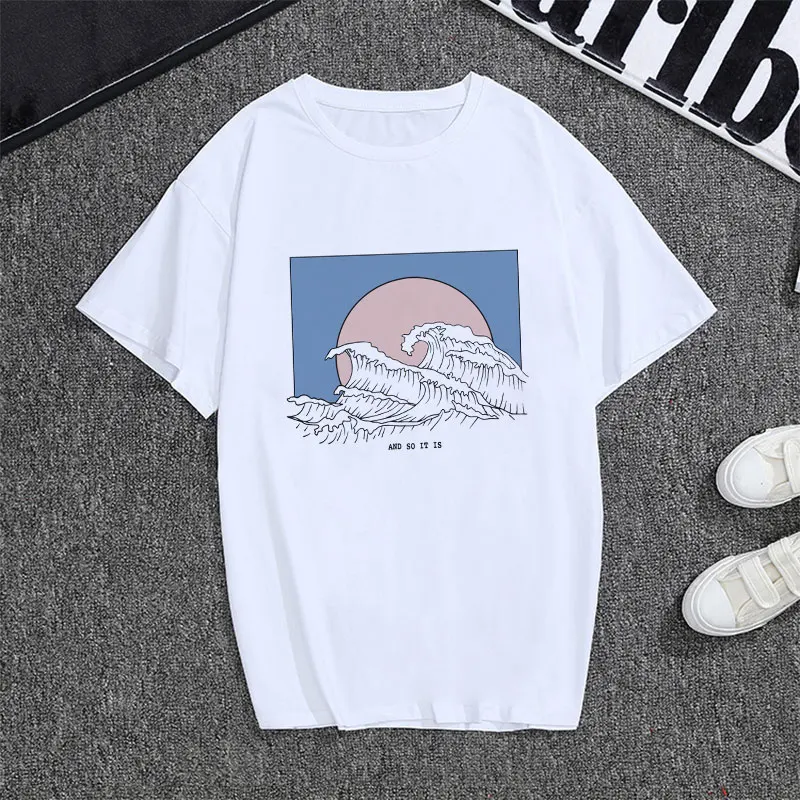 New Fashion T-shirts For Women Summer Short Sleeve Great Wave Aesthetic Graphic Tees Women Harajuku Tops 90s White T Shirt Femme
New Fashion T-shirts For Women Summer Short Sleeve Great Wave Aesthetic Graphic Tees Women Harajuku Tops 90s White T Shirt Femme