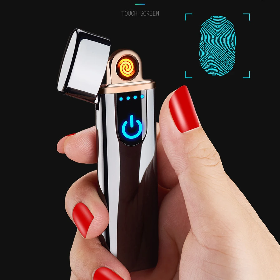 New Thin USB Charging Lighter Touch Screen Electronic Cigarette Lighters Small Rechargeable Electric Lighter Windproof Flameless
New Thin USB Charging Lighter Touch Screen Electronic Cigarette Lighters Small Rechargeable Electric Lighter Windproof Flameless