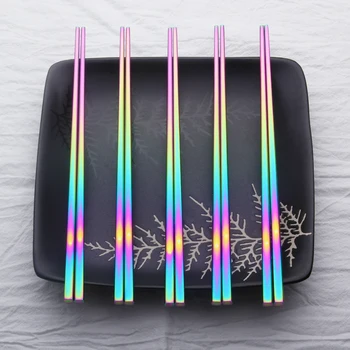 4 pcs 8pcs rainbow chopsticks 304 stainless steel Japanese Chinese Colorful hashi chop sticks Korean Anti scald Reusable sticks
4 pcs 8pcs rainbow chopsticks 304 stainless steel Japanese Chinese Colorful hashi chop sticks Korean Anti scald Reusable sticks