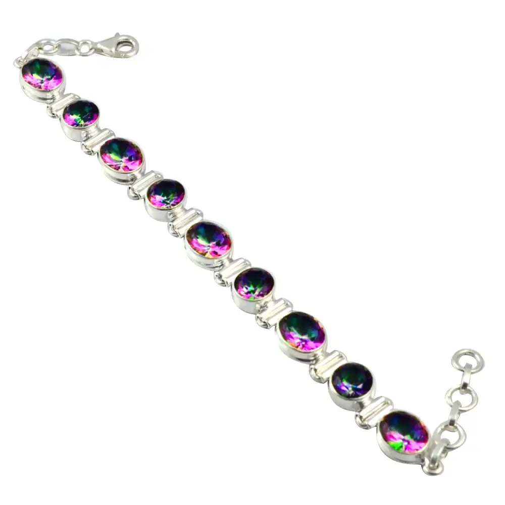NiaoZaiFei YunZaiKan Genuine Mystic Topaz Bracelet 925 Sterling Silver,18.5 cm,2SBR0027
NiaoZaiFei YunZaiKan Genuine Mystic Topaz Bracelet 925 Sterling Silver,18.5 cm,2SBR0027