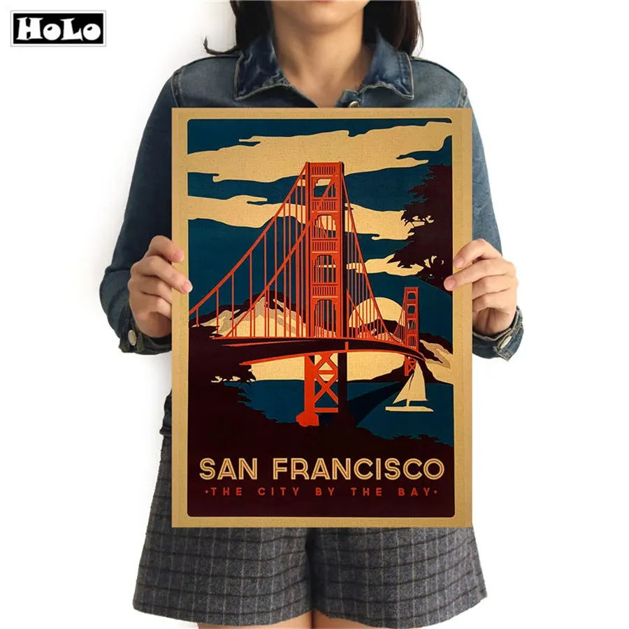 San Francisco California Retro Nostalgic Kraft Paper Poster Dormitory Apartment Wallpaper Cafe Bar Bedroom 42x30cm GGB093
San Francisco California Retro Nostalgic Kraft Paper Poster Dormitory Apartment Wallpaper Cafe Bar Bedroom 42x30cm GGB093