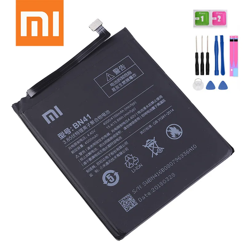 Xiaomi Phone Battery BN41 4000mAh High Capacity for Xiaomi Redmi Note 4 / Note 4X MTK Helio X20 Original Replacement Battery
Xiaomi Phone Battery BN41 4000mAh High Capacity for Xiaomi Redmi Note 4 / Note 4X MTK Helio X20 Original Replacement Battery