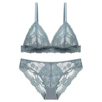 Underwear set 2019 French ultra-thin no steel ring triangle cup soft cup comfortable breathable lace sexy underwear suit female
Underwear set 2019 French ultra-thin no steel ring triangle cup soft cup comfortable breathable lace sexy underwear suit female