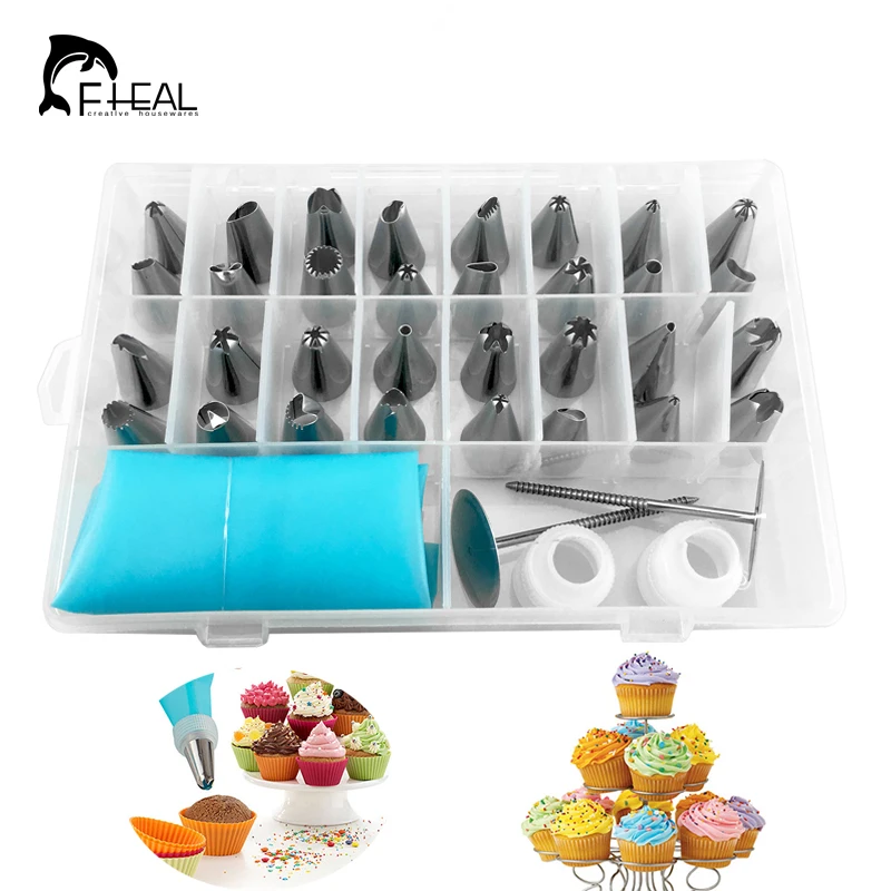 FHEAL 38pcs/set Russian Piping Pastry Bag Stainless Steel Nozzle Set Icing Piping Tubes Bakeware Cake Dessert Decorators
FHEAL 38pcs/set Russian Piping Pastry Bag Stainless Steel Nozzle Set Icing Piping Tubes Bakeware Cake Dessert Decorators
