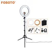 FOSOTO RL-18 55W 5500K 240 LED Photographic Lighting Dimmable Camera Photo/Studio/Phone Photography Ring Light Lamp&Tripod Stand image