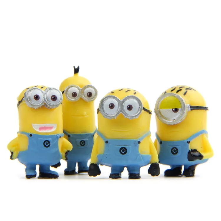 

4 pcs PVC Minions nicknack fridge magnet Miniature landscape gardening figures home decoration Creative toys gift for kids