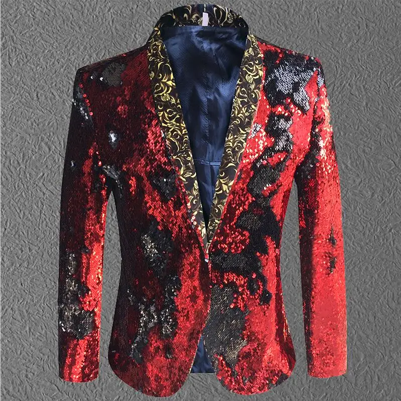 New Men's sequins suit Nightclub men singers DJ stage show Flip the sequins suit male blazer stage costumes Camisa Masculina
New Men's sequins suit Nightclub men singers DJ stage show Flip the sequins suit male blazer stage costumes Camisa Masculina