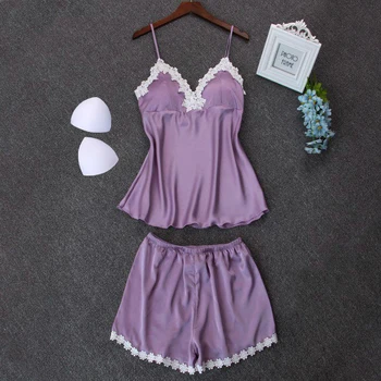 Sexy Ladies Silk Satin Pajama Sets 2 Pcs Sleeveless Tops+Shorts Sleepwear Lace Lingerie Pyjamas Women Pijama Suit Nightwear
Sexy Ladies Silk Satin Pajama Sets 2 Pcs Sleeveless Tops+Shorts Sleepwear Lace Lingerie Pyjamas Women Pijama Suit Nightwear