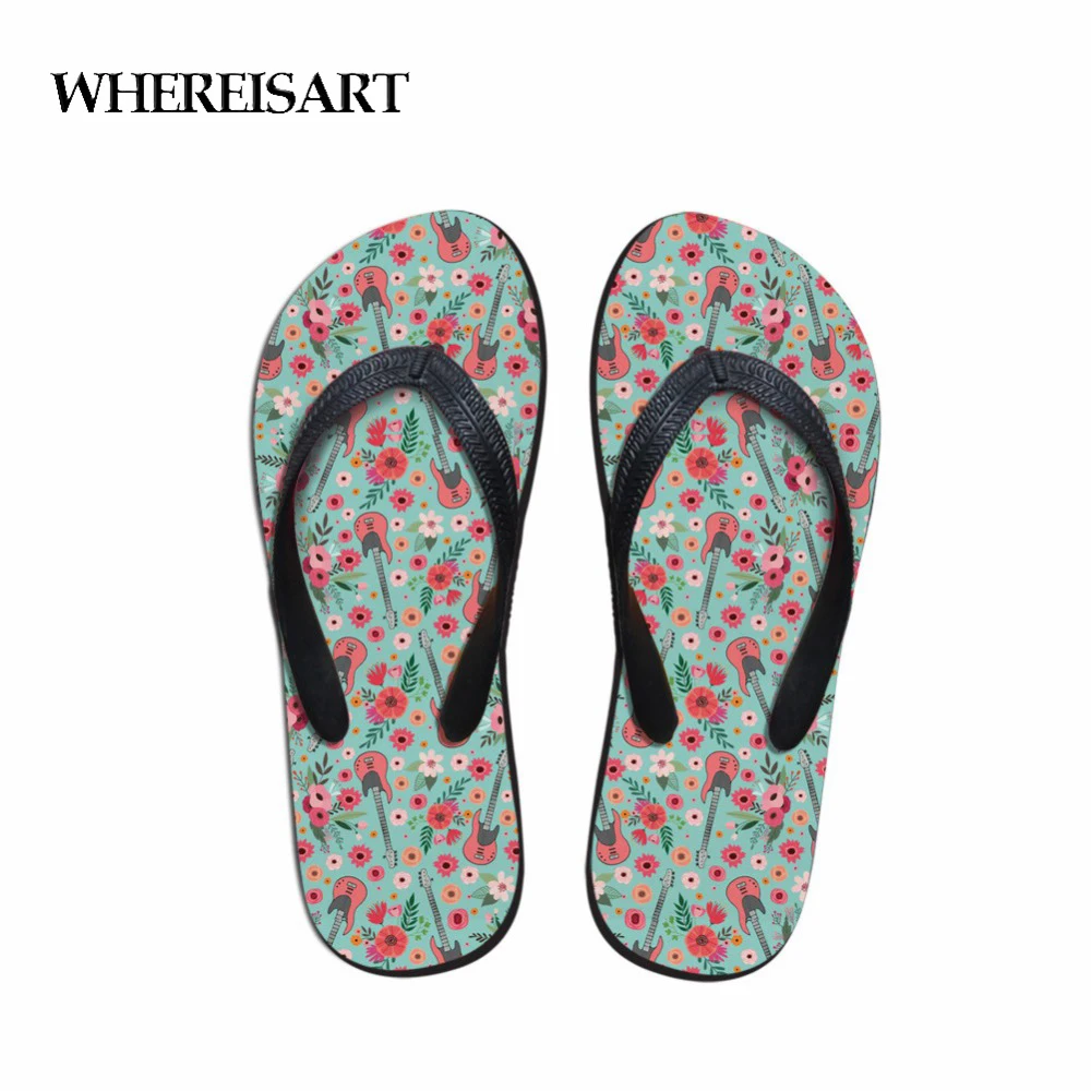 WHEREISART Summer Mens Flip Flops Anti-slip Beach Water Slippers Guitar Prints Flats Flipflops Male Comfortable Bathroom Shoes
WHEREISART Summer Mens Flip Flops Anti-slip Beach Water Slippers Guitar Prints Flats Flipflops Male Comfortable Bathroom Shoes