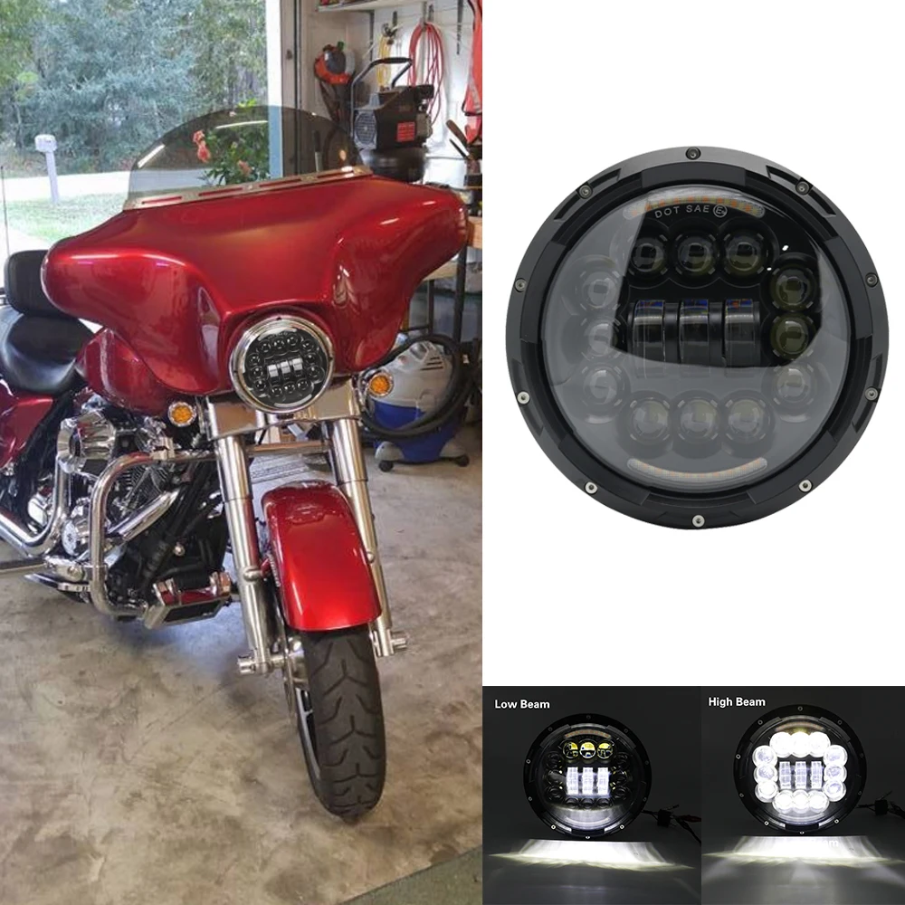 For Harley Davidson 7" Led Projector moto Headlight Angle Eyes DRL For Harley Touring Electra Glide Black 7 Inch Led Light
For Harley Davidson 7" Led Projector moto Headlight Angle Eyes DRL For Harley Touring Electra Glide Black 7 Inch Led Light