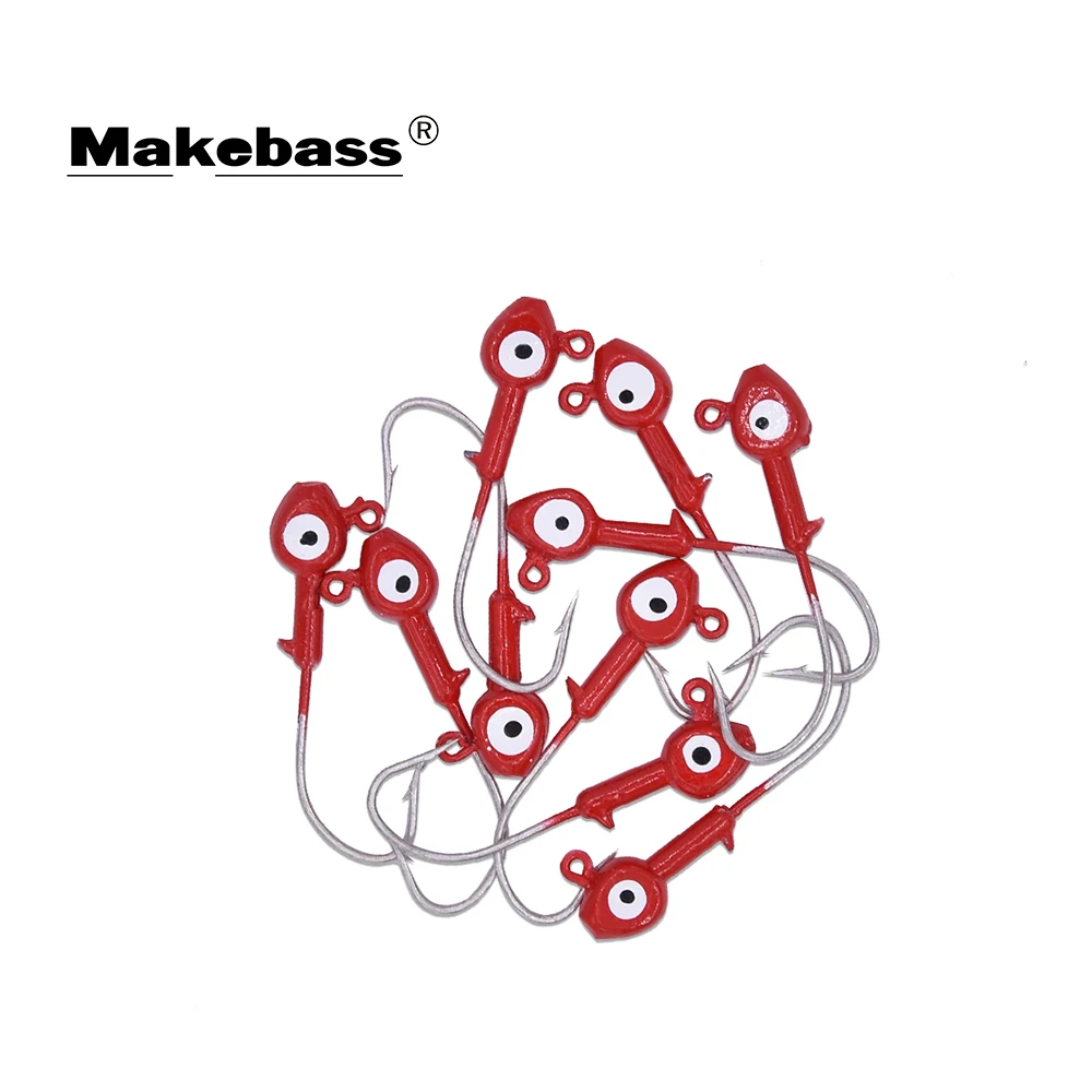 MAKEBASS High Carbon Steel JigHead Fishing Hooks White Nickel Round Painted Lead Ball Head Hook for Boat Soft Bait Lures Fishing
MAKEBASS High Carbon Steel JigHead Fishing Hooks White Nickel Round Painted Lead Ball Head Hook for Boat Soft Bait Lures Fishing