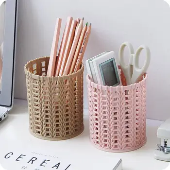 2PC Plastic Hollow Rattan Desktop Storage Box Office Circular Storage Tube Creative Students Simple Small Pen Holder Organizers
2PC Plastic Hollow Rattan Desktop Storage Box Office Circular Storage Tube Creative Students Simple Small Pen Holder Organizers