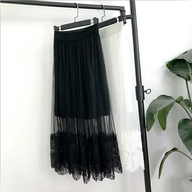 2019 Lace Mesh Stitching Skirt Summer New High Waist A-Line Hollow Out Tulle Swing Retro Women Long Party Skirts
2019 Lace Mesh Stitching Skirt Summer New High Waist A-Line Hollow Out Tulle Swing Retro Women Long Party Skirts