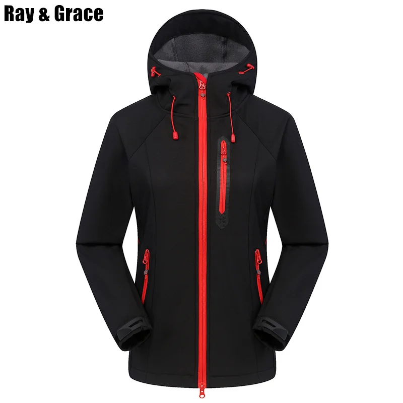 RAY GRACE Women Softshell Jacket Fleece Lining Warm Windproof Waterproof Outdoor Jacket Female Hiking Outerwear Spring
RAY GRACE Women Softshell Jacket Fleece Lining Warm Windproof Waterproof Outdoor Jacket Female Hiking Outerwear Spring