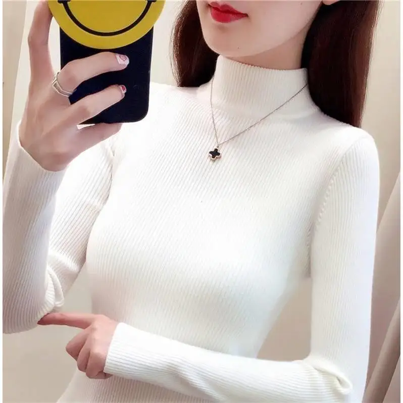 New quality new multi-color half-neck sweater women's bottoming shirt long-sleeved autumn and winter new short slim self-
New quality new multi-color half-neck sweater women's bottoming shirt long-sleeved autumn and winter new short slim self-