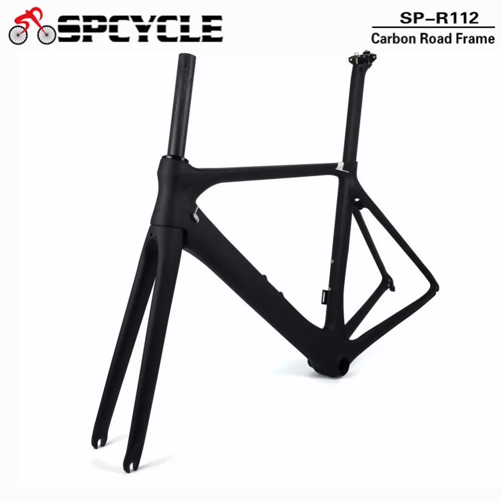 

Spcycle Full Carbon Fiber Road Bicycle Frames,700C Aero Cycling Racing Road Carbon Bike Frames Framesets BB86 50/53/55cm