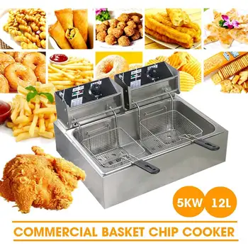 220V 5000W 12L Commercial Double Oil Cylinder Electric Deep Fryer French Fries Frying Machine Oven Hot Pot Fried Chicken Grill
220V 5000W 12L Commercial Double Oil Cylinder Electric Deep Fryer French Fries Frying Machine Oven Hot Pot Fried Chicken Grill