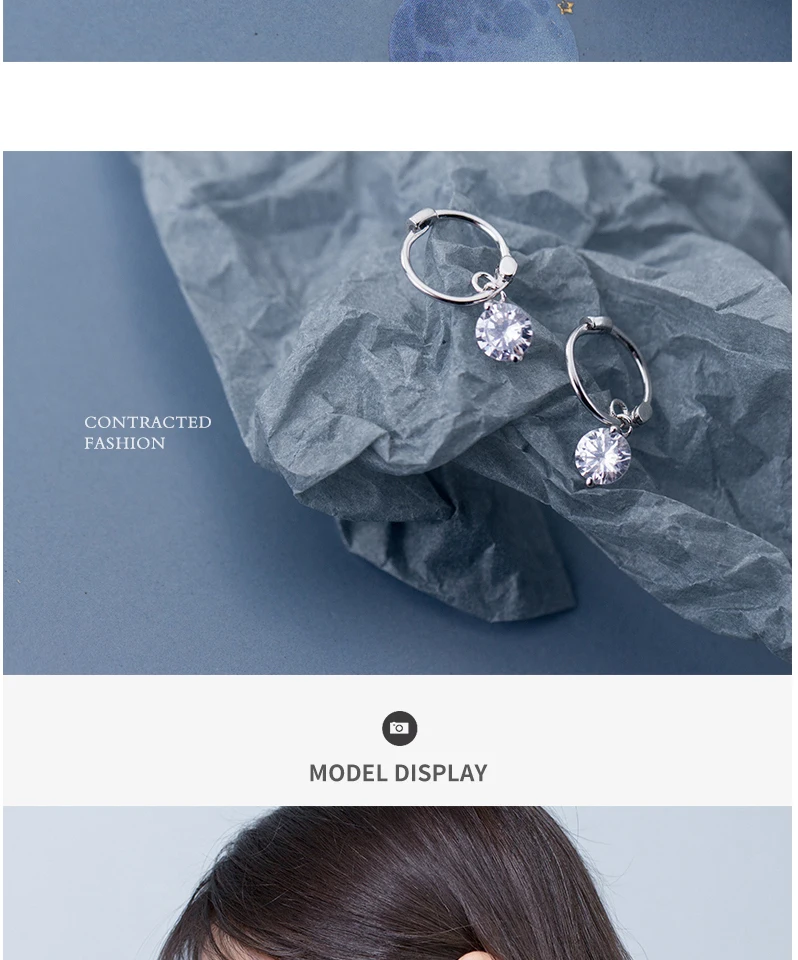Exquisited 925 Sterling Silver Round CZ Zirconia Hoop Earrings for Women Ear Piercing Clip On Earrings Bohemia Bijoux Brincos (8)
