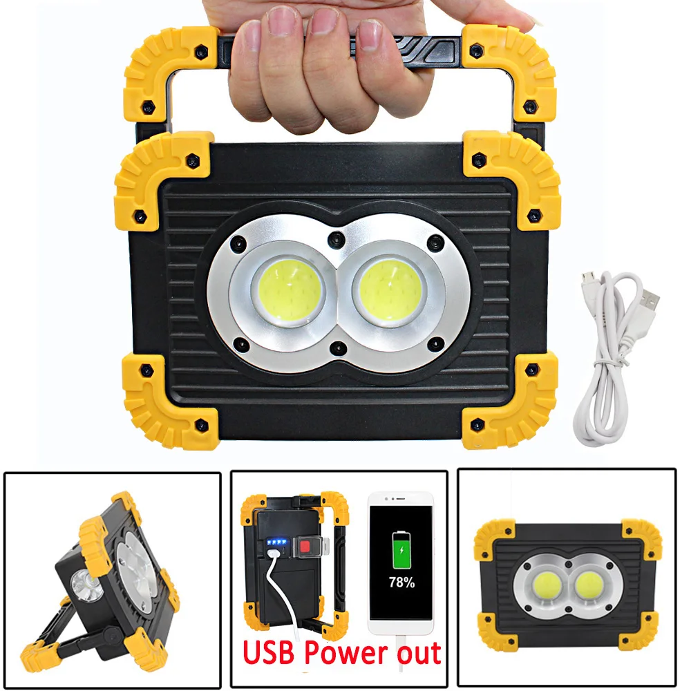 Rechargeable 20W 2x COB LED Flashlight Work Light lantern Flood Light 4 Mode USB Power Out For Camping Tent lamp Outdoor
Rechargeable 20W 2x COB LED Flashlight Work Light lantern Flood Light 4 Mode USB Power Out For Camping Tent lamp Outdoor