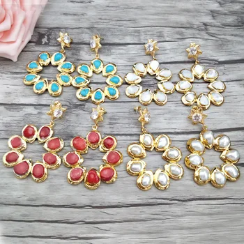 5 Pairs Gorgeous Flower Vintage Pendants,Water drop Semi Precious Stone charm Bohemian Style Earrings for Women ER660 
5 Pairs Gorgeous Flower Vintage Pendants,Water drop Semi Precious Stone charm Bohemian Style Earrings for Women ER660