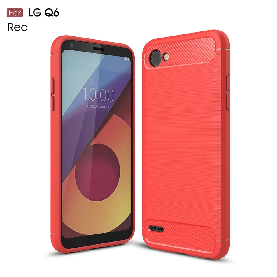 Luxury Carbon Fiber Case For LG Q6 Case Fashion Ultra Slim Soft Silicone Gel Protect Cover For LG Q6 Plus Alpha X600 Phone Cases