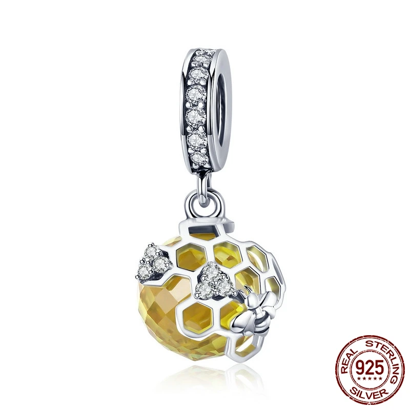 MYBEBOA Trendy 925 Sterling Silver Honeycomb Bee Pendant Yellow CZ Cubic Zircon fit Original Pandora Bracelet Charms Jewelry
MYBEBOA Trendy 925 Sterling Silver Honeycomb Bee Pendant Yellow CZ Cubic Zircon fit Original Pandora Bracelet Charms Jewelry