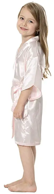 Kids Solid Satin Rayon Kimono Robe Bridesmaid Solid Bathrobe Children Nightgown Sleepwear Dressing Gown Kids Solid Satin Rayon Kimono Robe Bridesmaid Solid Bathrobe Children Nightgown Sleepwear Dressing Gown