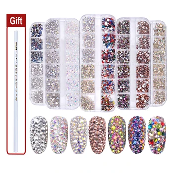 Sale 1 Box Nail Rhinestones Mixed Colors Glass Flat-back AB Crystal Strass 3D Charm Gems DIY Nail Art Decorations
Sale 1 Box Nail Rhinestones Mixed Colors Glass Flat-back AB Crystal Strass 3D Charm Gems DIY Nail Art Decorations