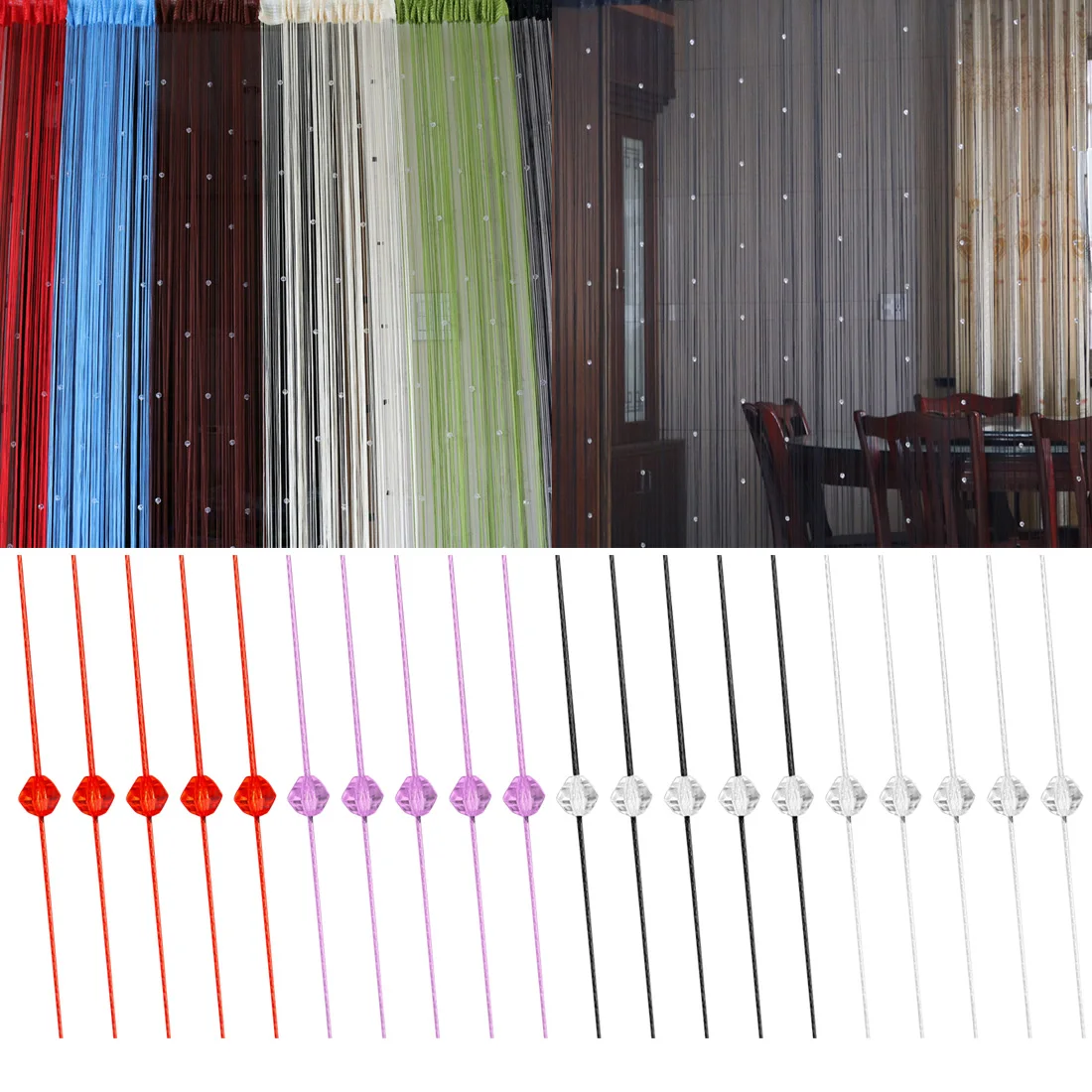 Fringed gauze transparent crystal bead string silk curtain blinds roller blind crystal beads tassel curtain door panel curtain
Fringed gauze transparent crystal bead string silk curtain blinds roller blind crystal beads tassel curtain door panel curtain