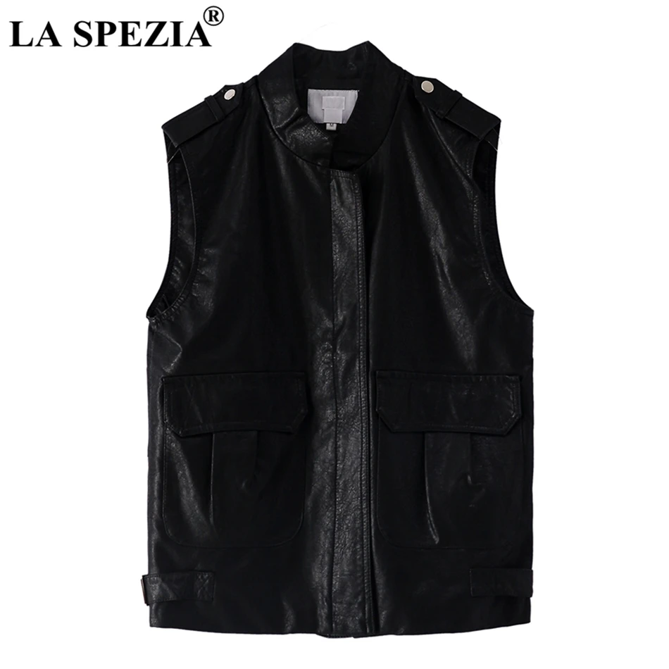 LA SPEZIA Short Vest Women Black Street Motorcycle Waistcoat Female With Pockets Faux Leather Ladies Autumn Sleeveless Jackets
LA SPEZIA Short Vest Women Black Street Motorcycle Waistcoat Female With Pockets Faux Leather Ladies Autumn Sleeveless Jackets