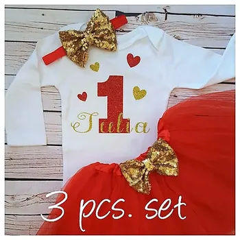 

personalize name valentines day baby shower 1st 2nd birthday bodysuit onepiece Tutu Dress romper Outfit Sets party favors
