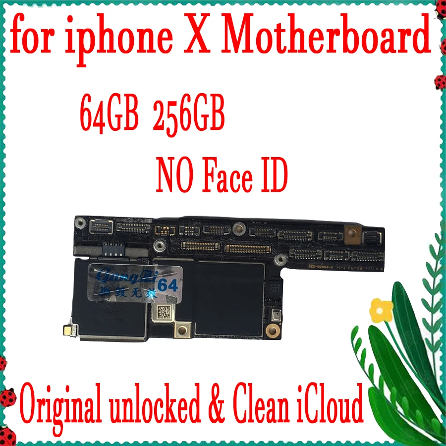 64GB 256GB Factory unlocked for iphone X Motherboard unlocked,100% Original for iphone x Motherboard without Face ID,Free iClou
64GB 256GB Factory unlocked for iphone X Motherboard unlocked,100% Original for iphone x Motherboard without Face ID,Free iClou