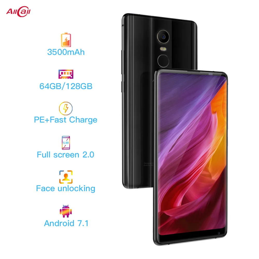

AllCall MIX 2 4G Mobile Phone Helio P23 Octa-Core 6GB RAM 64GB ROM 18:9 5.99 Inch FHD+ 16MP+8MP Wireless Charge SmartPhone