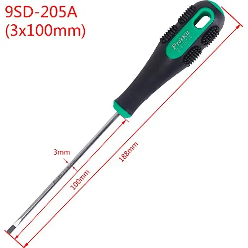 Original ProsKit 9sd-214a Pro-Soft Flat Screwdriver (-6 6x200mm) Hand Repair Tools Non-slip Flat Heel Screwdriver
Original ProsKit 9sd-214a Pro-Soft Flat Screwdriver (-6 6x200mm) Hand Repair Tools Non-slip Flat Heel Screwdriver