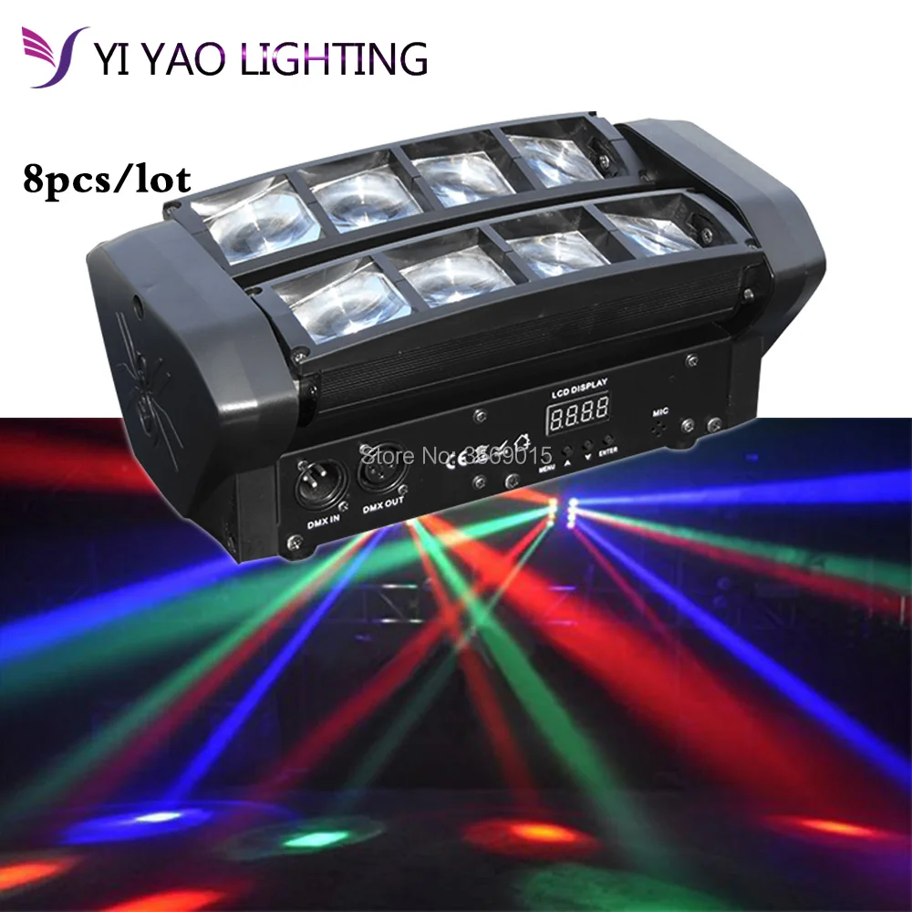 8pcs/lot LED Spider Beam Moving Head Light 8x6w RGBW 4in1 DMX satge lighting for DJ Disco
8pcs/lot LED Spider Beam Moving Head Light 8x6w RGBW 4in1 DMX satge lighting for DJ Disco