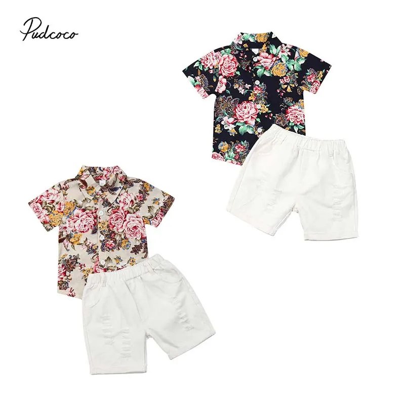 2019 Brand 2PCS Kids Baby Boys Gentleman Outfit New Fashion Floral Tops Shirts+Holes White Short Pants Party Summer Boy Clothing
2019 Brand 2PCS Kids Baby Boys Gentleman Outfit New Fashion Floral Tops Shirts+Holes White Short Pants Party Summer Boy Clothing