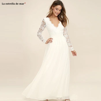 trouwjurk plus size new v neck lace chiffon long sleeve A Line simple wedding dress boho long vestido de casamento bridal gown
trouwjurk plus size new v neck lace chiffon long sleeve A Line simple wedding dress boho long vestido de casamento bridal gown
