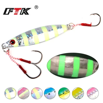 FTK 1PC Metal Jig Spoon Hard Lead 20g/30g/40g/50g Sea Bass Fishing bait Lead Luminous Fishing Lure Hooks 3# With Fishing Tackle
FTK 1PC Metal Jig Spoon Hard Lead 20g/30g/40g/50g Sea Bass Fishing bait Lead Luminous Fishing Lure Hooks 3# With Fishing Tackle