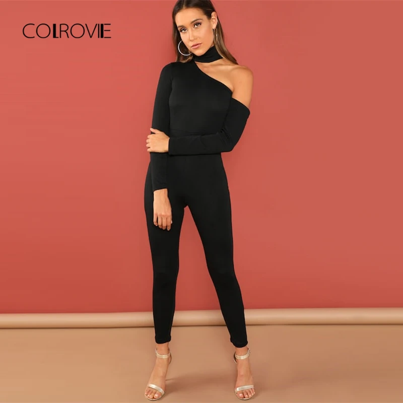 COLROVIE Black Solid Asymmetrical Shoulder Casual Women Jumpsuits 2018 Autumn Long Sleeve Skinny Jumpsuit Streetwear Sexy Romper
COLROVIE Black Solid Asymmetrical Shoulder Casual Women Jumpsuits 2018 Autumn Long Sleeve Skinny Jumpsuit Streetwear Sexy Romper