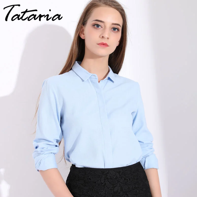 Tataria Womens Shirts Long Sleeve 2019 Cotton Office Lady Shirt Female Elegant Solid Color Ladies Shirts Loose Blusas Femininas
Tataria Womens Shirts Long Sleeve 2019 Cotton Office Lady Shirt Female Elegant Solid Color Ladies Shirts Loose Blusas Femininas