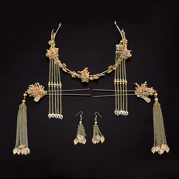 Chinese style retro tassel Phoenix coronet crown Bridal Head wear New Wedding hair Decoration suit accessories
Chinese style retro tassel Phoenix coronet crown Bridal Head wear New Wedding hair Decoration suit accessories