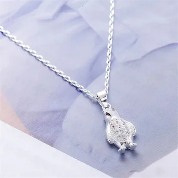 New Fashion Jewelry Cute Animal 925 Sterling Silver Sweet Penguin Crystal Dolphins Temperament Exquisite Pendant Necklaces N178
New Fashion Jewelry Cute Animal 925 Sterling Silver Sweet Penguin Crystal Dolphins Temperament Exquisite Pendant Necklaces N178