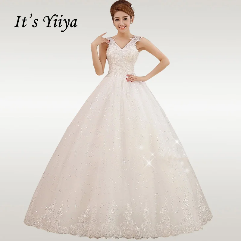It's YiiYa Wedding Dress 2019 V-neck Bling Sequins Long Vestido de novia Sleeveless Plus Size Lace Up Wedding Gowns XXN008
It's YiiYa Wedding Dress 2019 V-neck Bling Sequins Long Vestido de novia Sleeveless Plus Size Lace Up Wedding Gowns XXN008