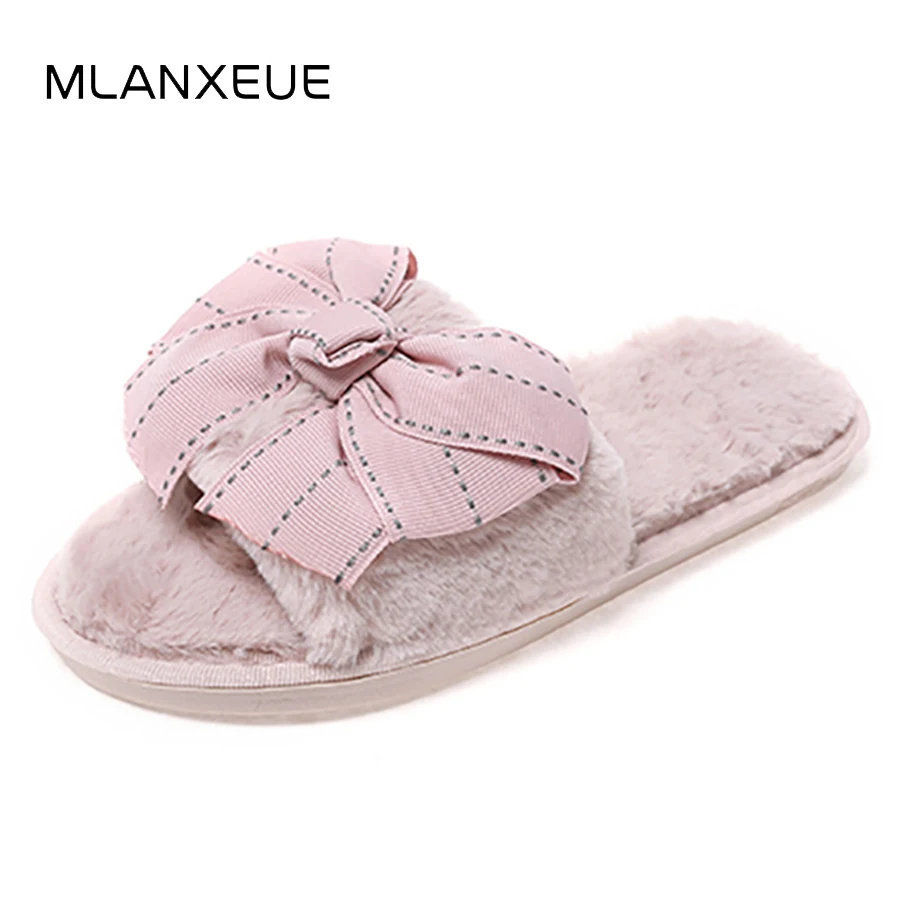 MLANXEUE Sweet Bow Tie Woman Winter Slippers Shoes Women Plush Cotton Slippers Warm Winter Slip On Home Slippers 2018 Fur Shoes
MLANXEUE Sweet Bow Tie Woman Winter Slippers Shoes Women Plush Cotton Slippers Warm Winter Slip On Home Slippers 2018 Fur Shoes