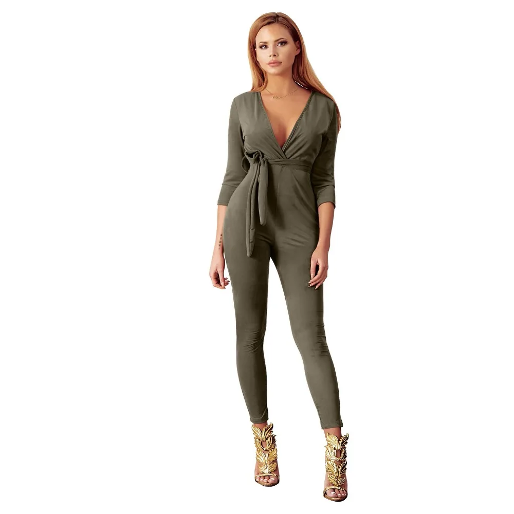 Rompers Women Jumpsuit 2019 New Fashion Long Sleeve Sexy V Cross Bandage Neck Knitted Bodycon Long Pant Slim Sweater Jumpsuits
Rompers Women Jumpsuit 2019 New Fashion Long Sleeve Sexy V Cross Bandage Neck Knitted Bodycon Long Pant Slim Sweater Jumpsuits