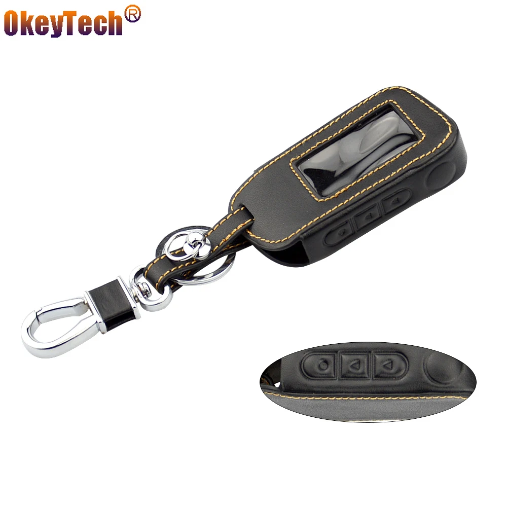 OkeyTech Car Accessrioes Leather Car Key Case Cover For Starline A93 A63 Two Way Car Alarm 3 Buttons KeyChain Free Shipping
OkeyTech Car Accessrioes Leather Car Key Case Cover For Starline A93 A63 Two Way Car Alarm 3 Buttons KeyChain Free Shipping